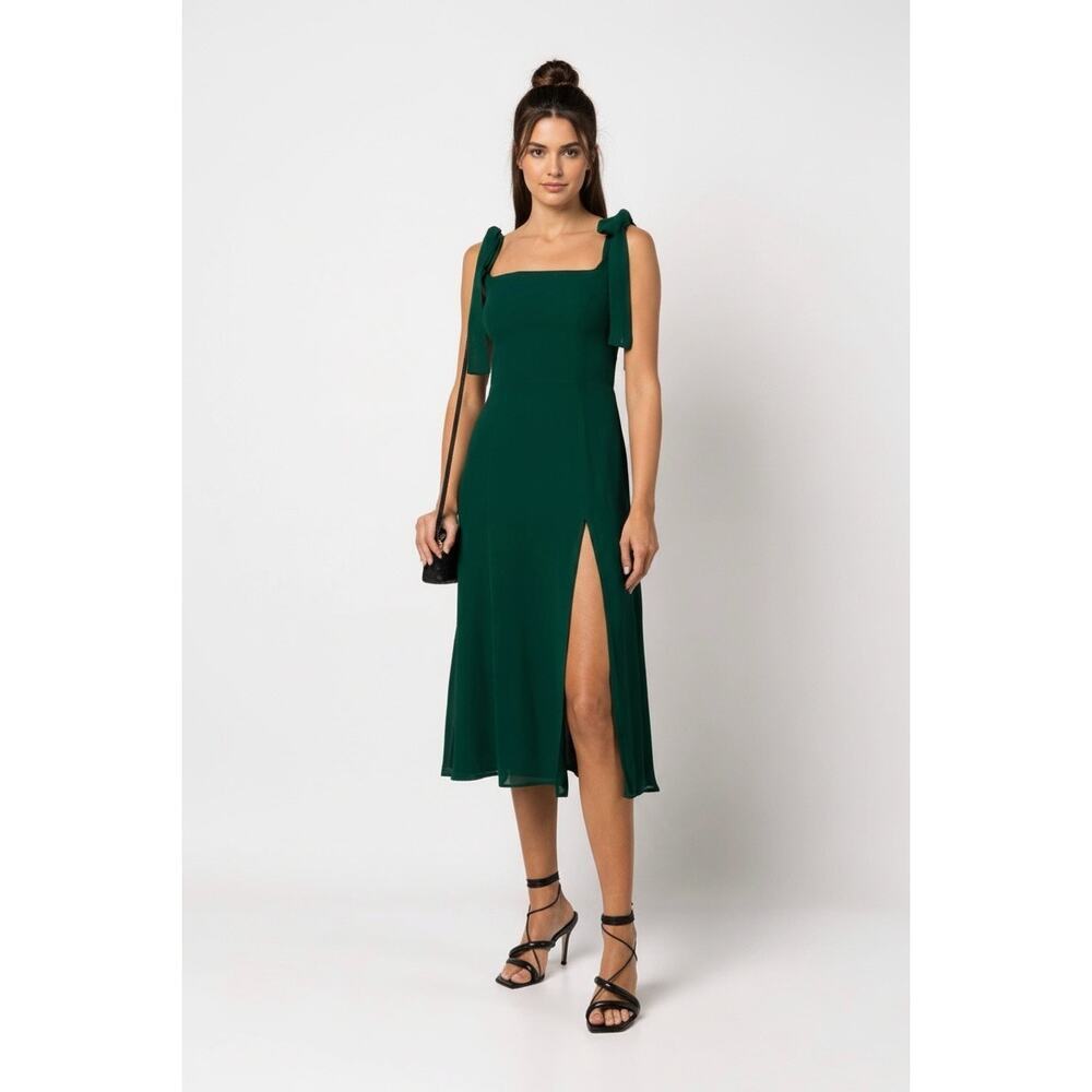 Reformation Smocked Twilight Midi Dress Sleeveless Emerald Green Size 4 NWOT